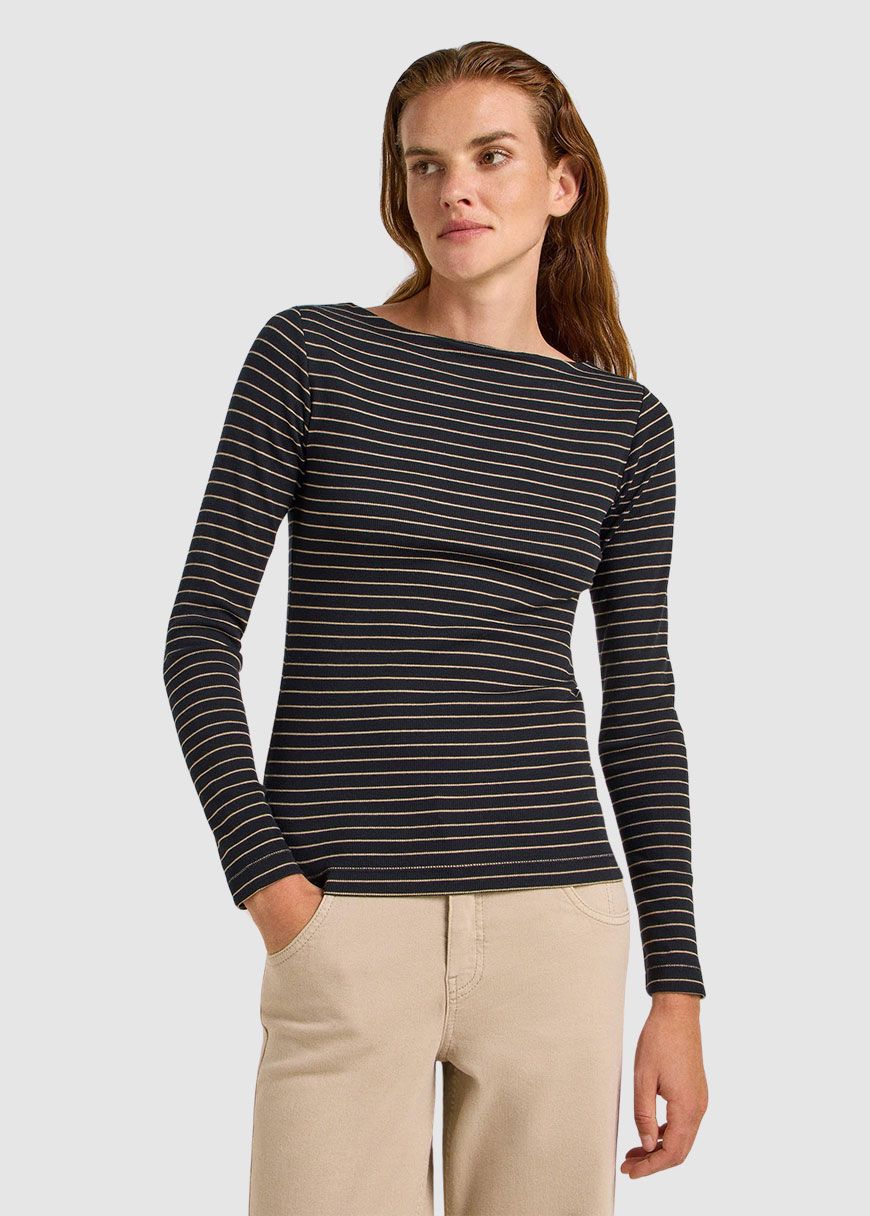U-Bootshirt mit Streifen U-Bootshirt mit Streifen