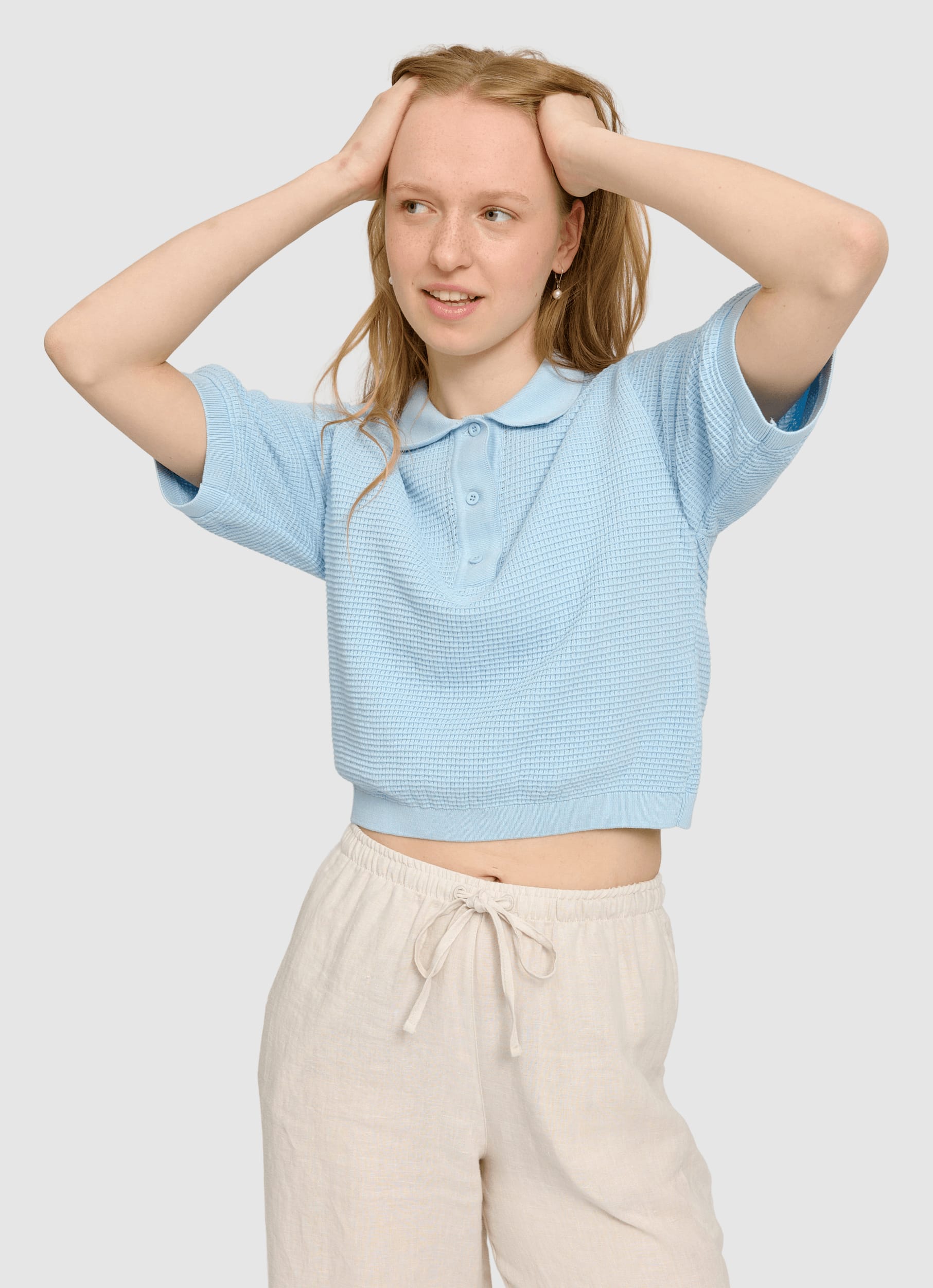 Knit Polo Dream Blue