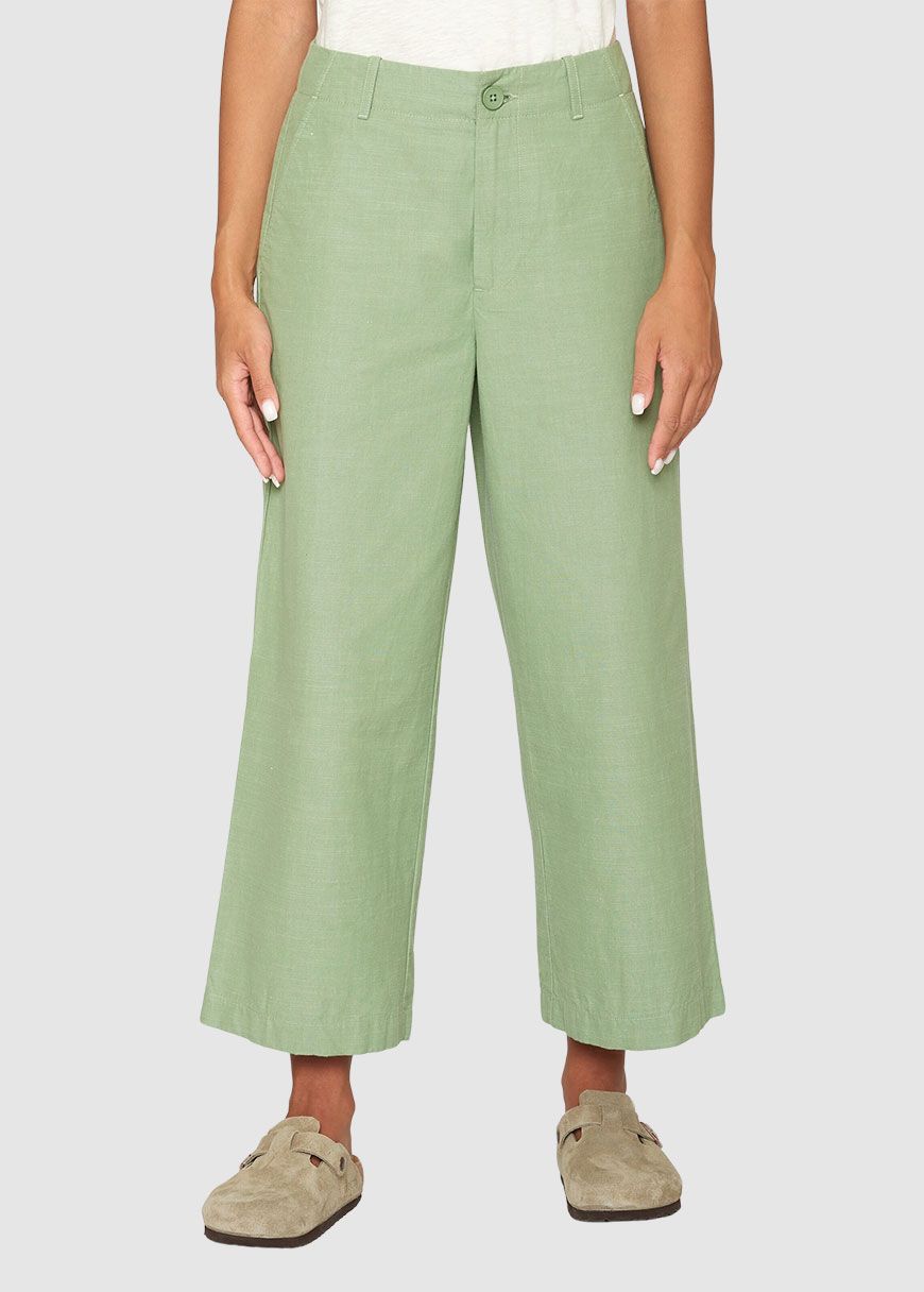 Posey Mid-Rise Wide Slub Yarn Cropped Pants Posey Mid-Rise Wide Slub Yarn Cropped Pants