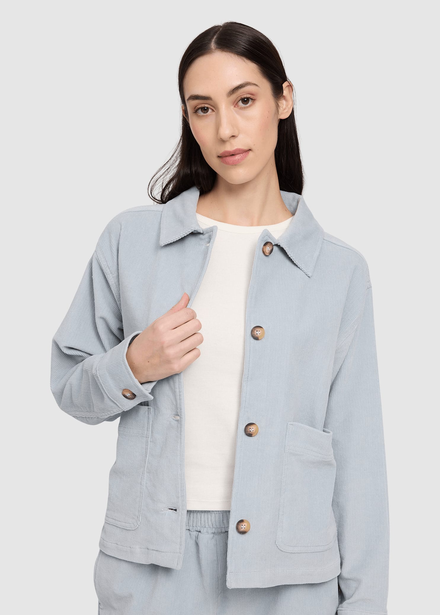 Corduroy Shacket Pearl Blue