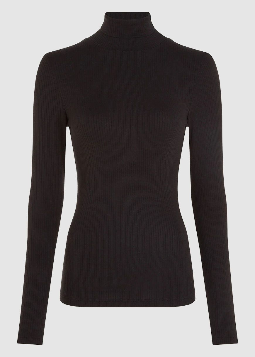 Rollneck Top Uni Rib
