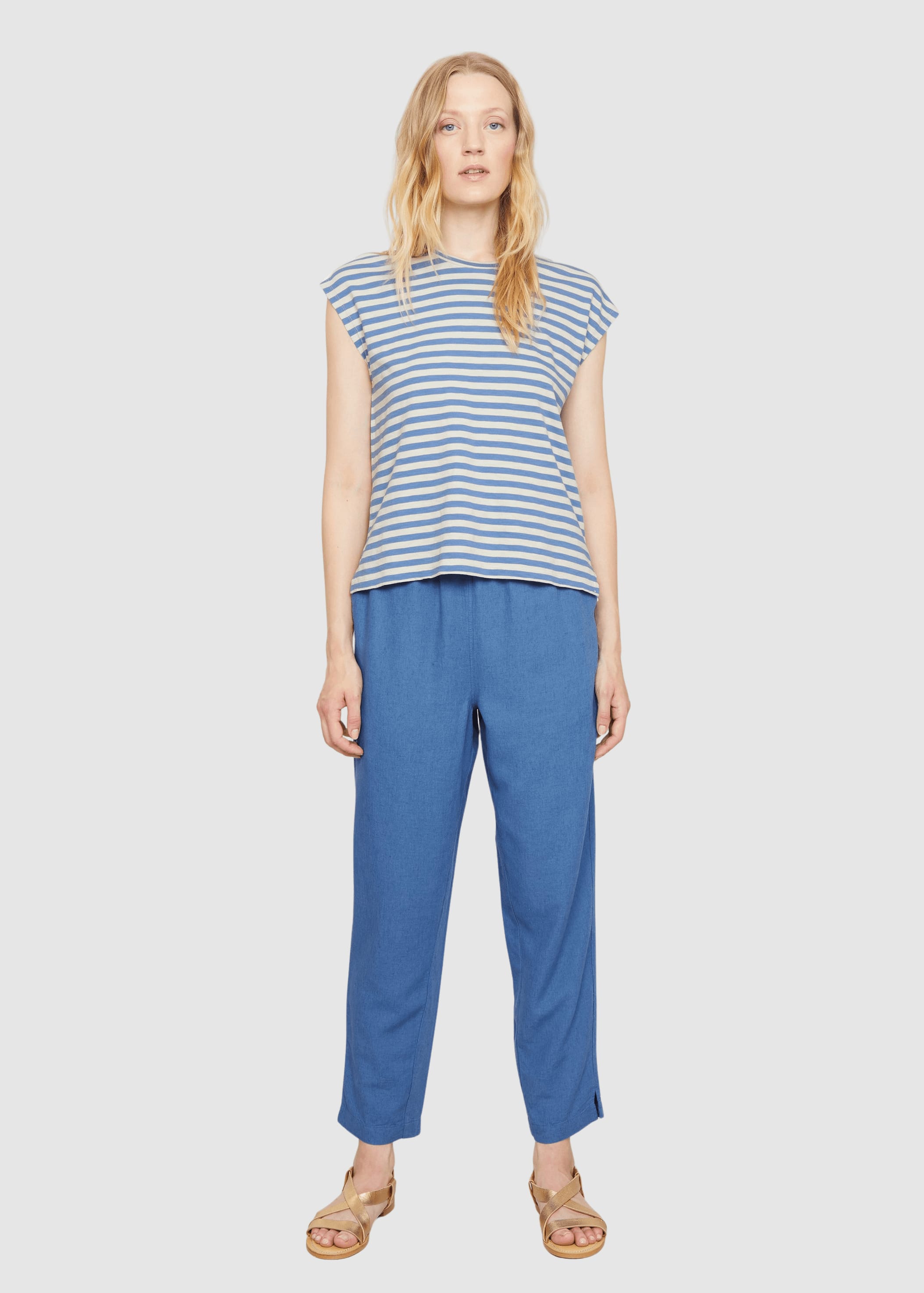 T-Shirt Zinnia Stripes Electric Blue