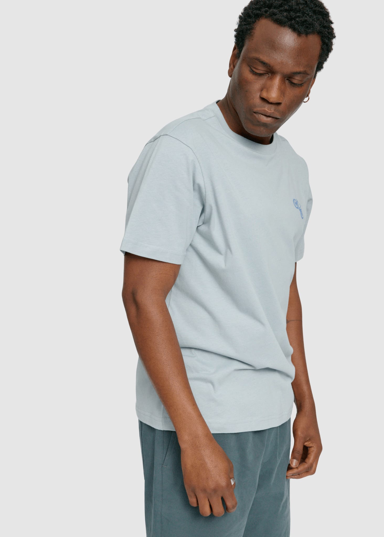 Chest Print T-Shirt Ice Blue