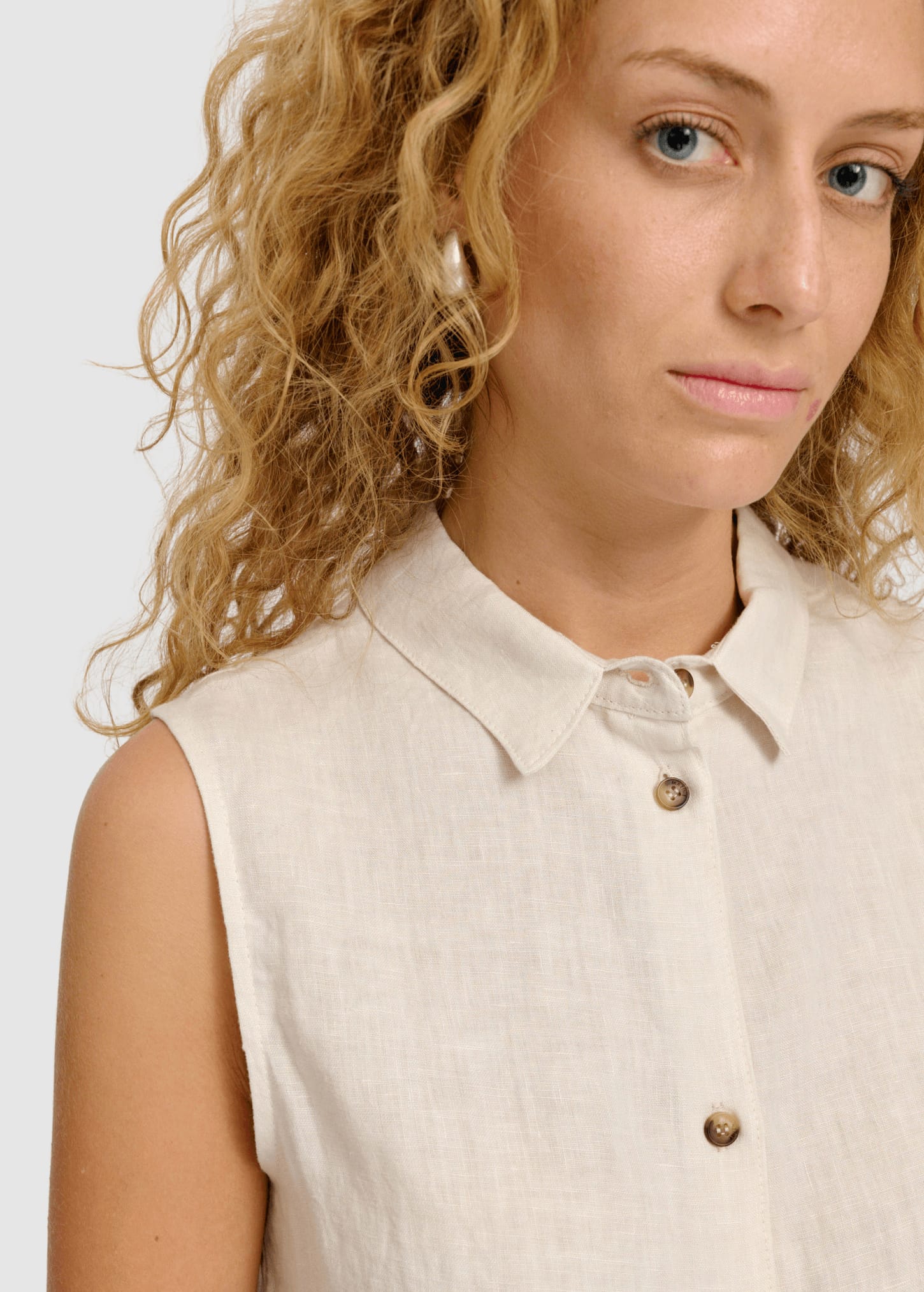 Sleeveless Linen Shirt Moon Sleeveless Linen Shirt Moon