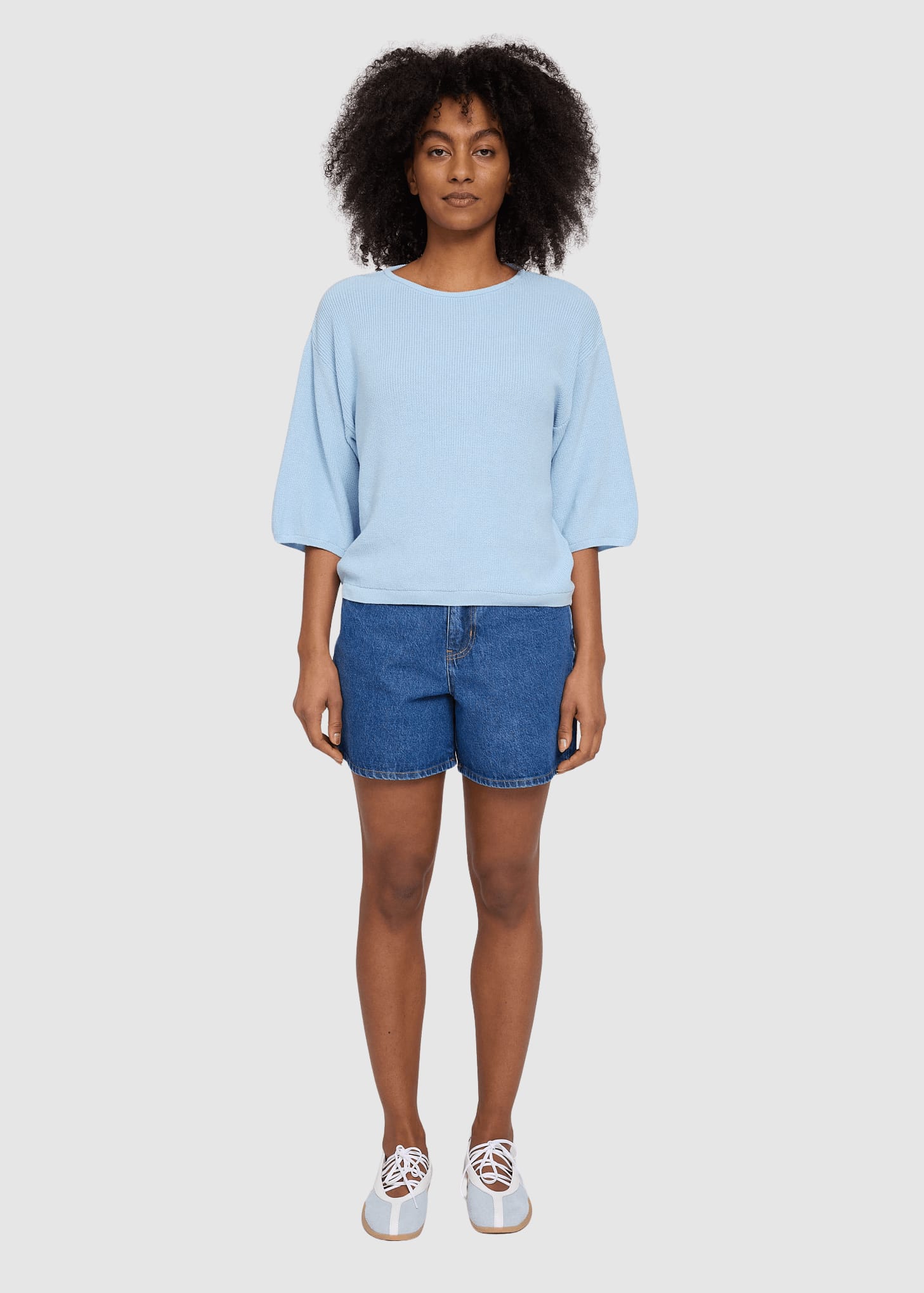 Half Sleeve Knit Jumper Dream Blue