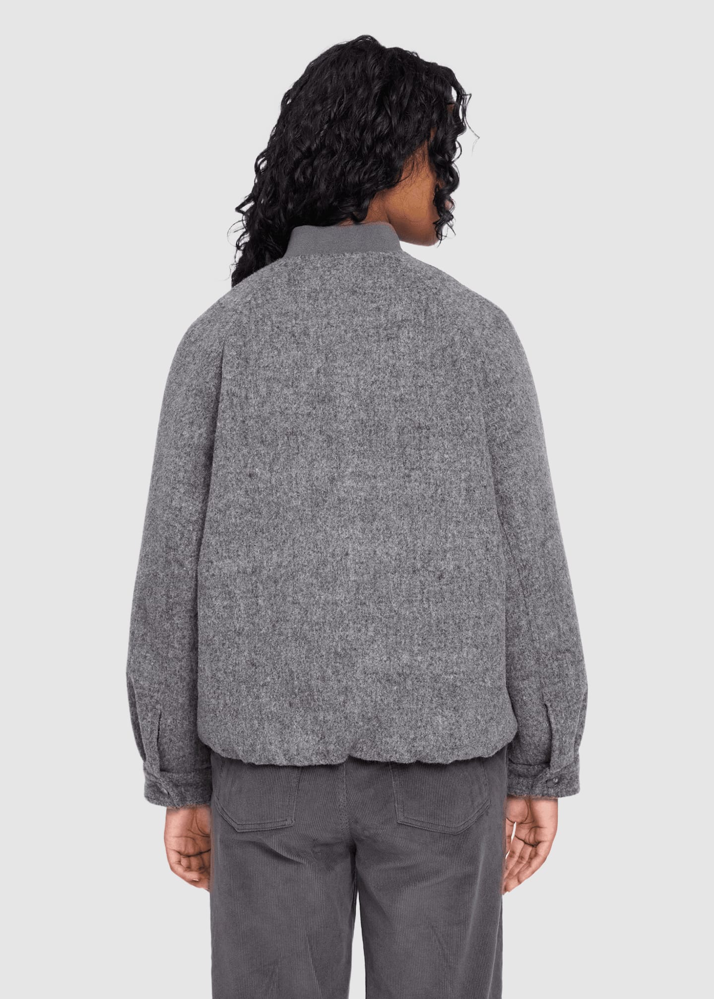 Vegan Wool Bomber Anthracite Melange
