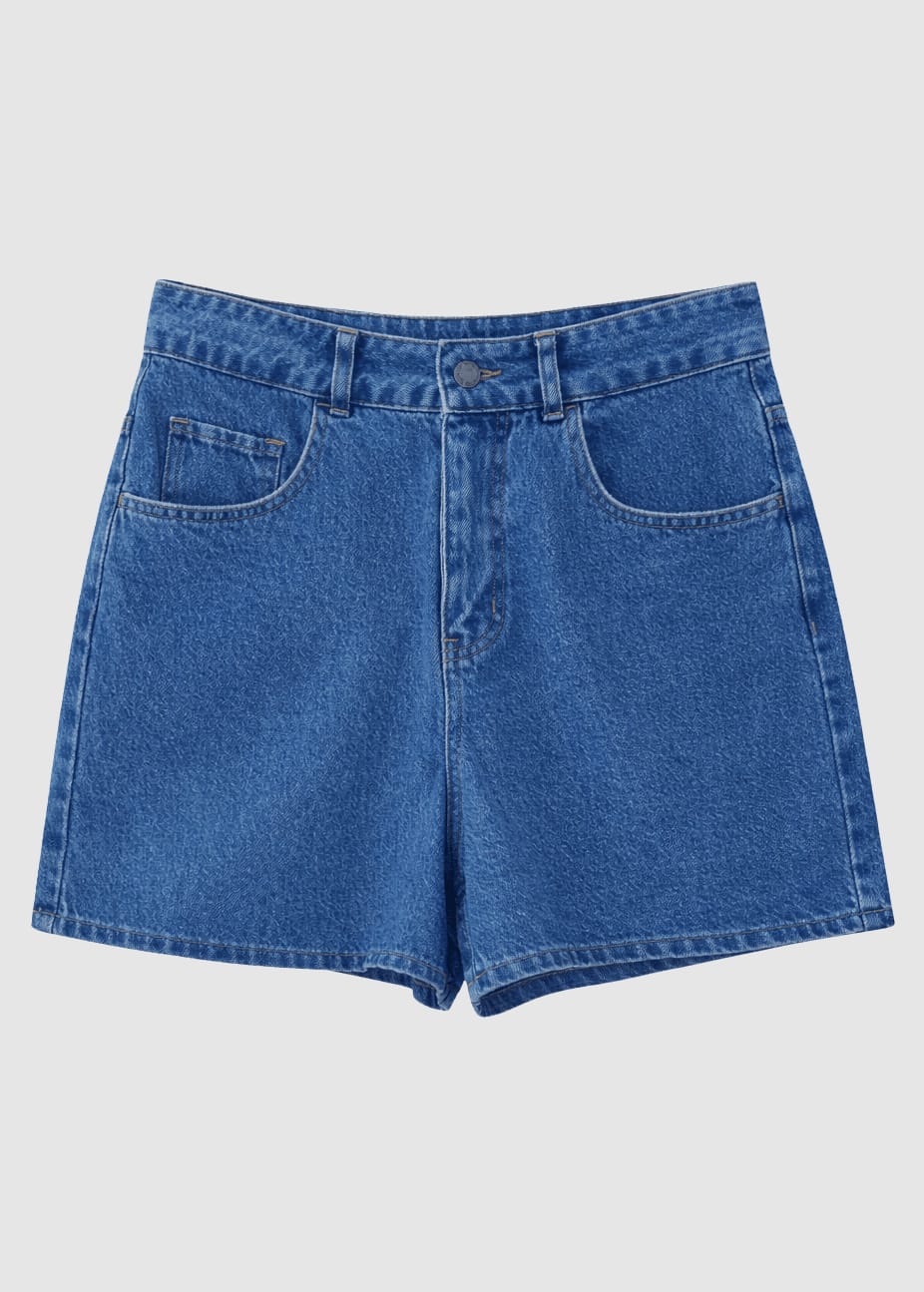 Denim Shorts Mid Blue Wash