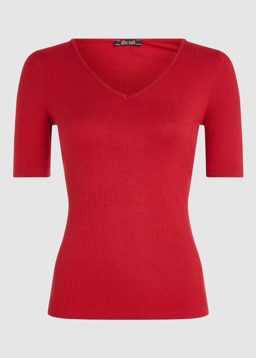Carice V Top Uni Rib Carice V Top Uni Rib