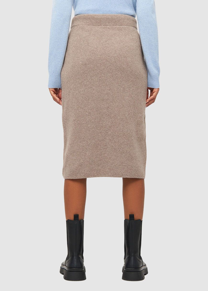 Wool Midth Lengt Rib Knit Skirt Wool Midth Lengt Rib Knit Skirt