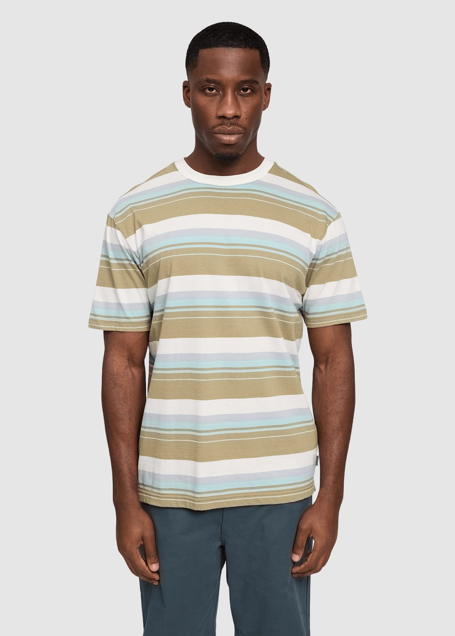 Bold Striped T-Shirt Olive Multicolor