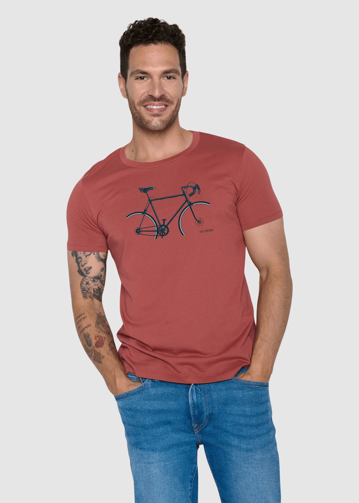 Bike Crop Guide T-Shirt Sunset Red