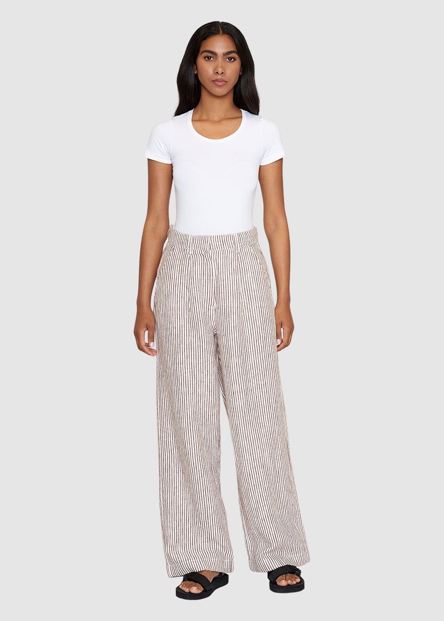 Posey Wide Mid-Rise Striped Linen Pants Posey Wide Mid-Rise Striped Linen Pants