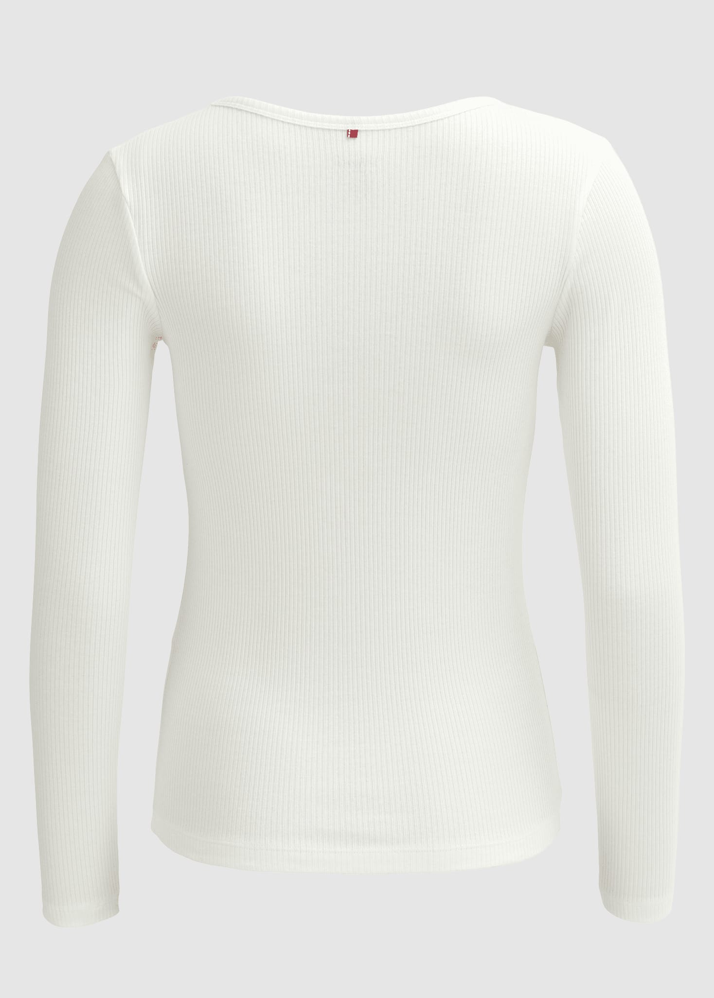 Ripp Langarm-Shirt Weiß