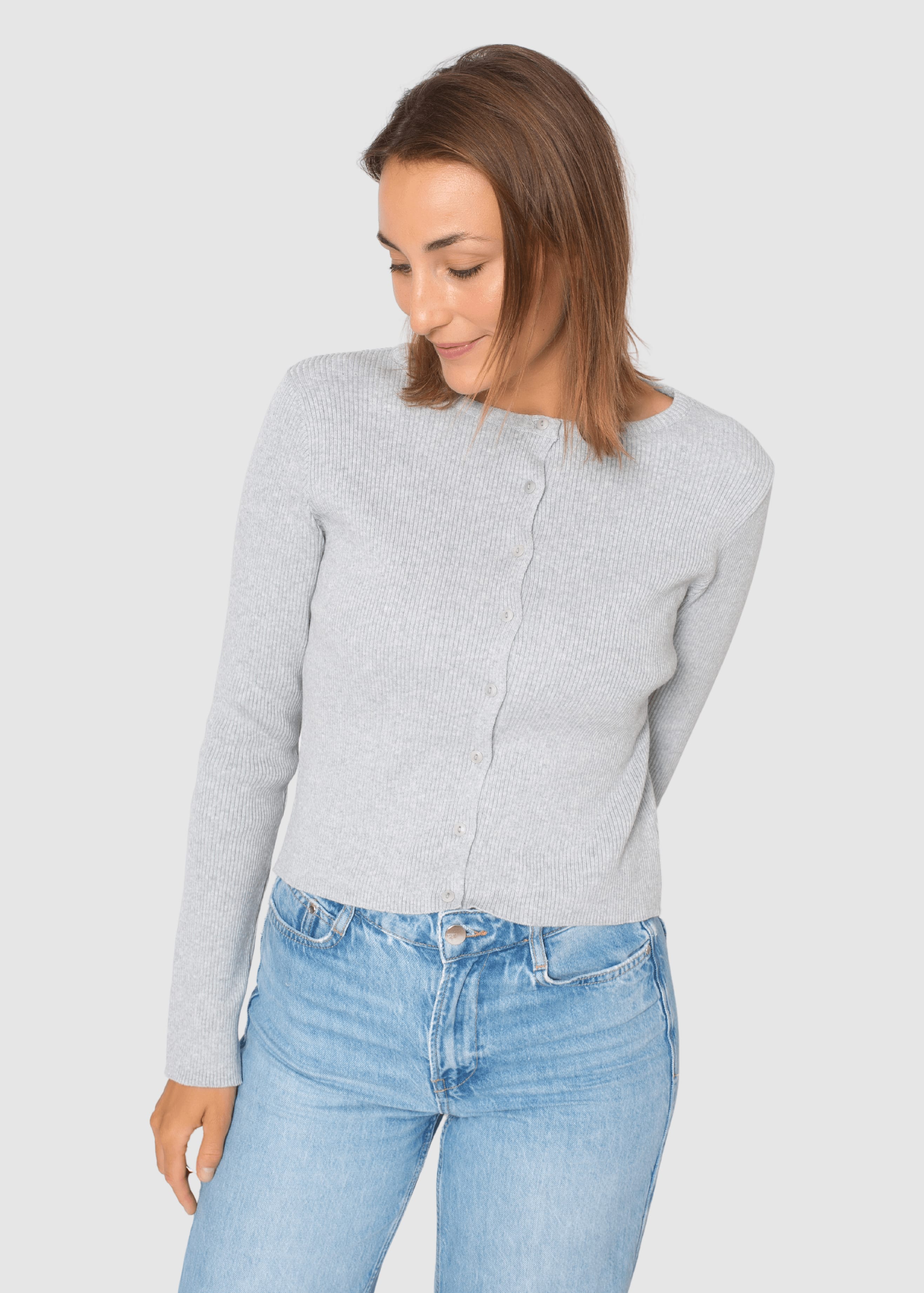Thin Cardigan Grey Melange