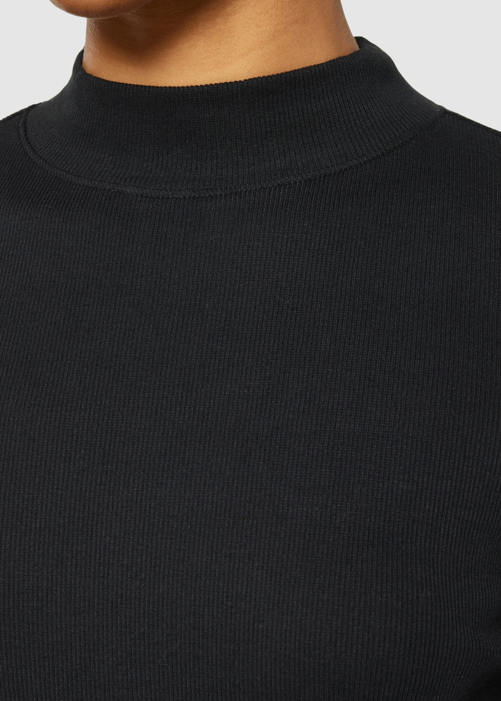 knowledge-cotton-apparel-rib-mock-neck-black-jet-5.jpeg Rib Mock Neck Black Jet