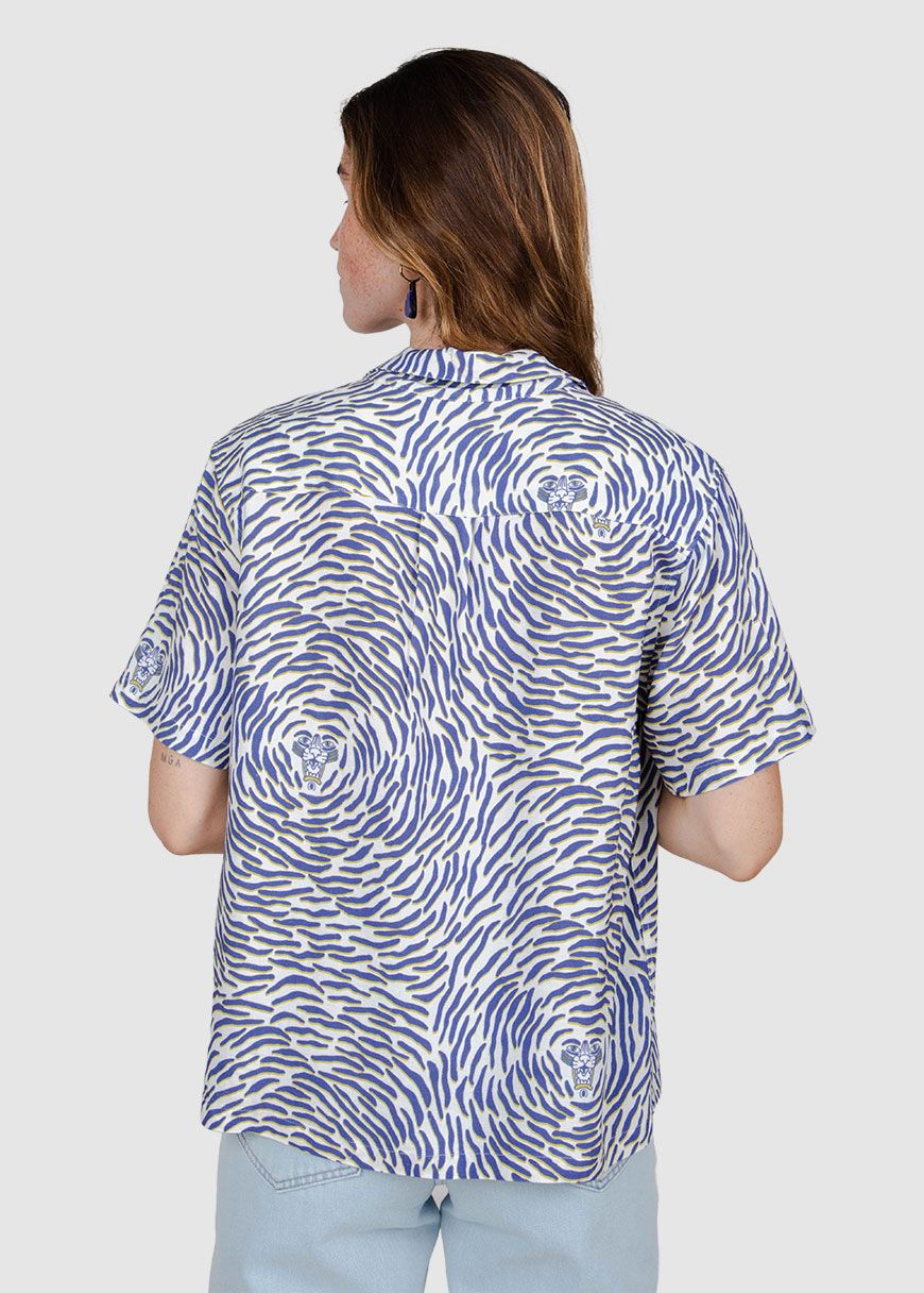 Tiger Aloha Blouse White Tiger Aloha Blouse White