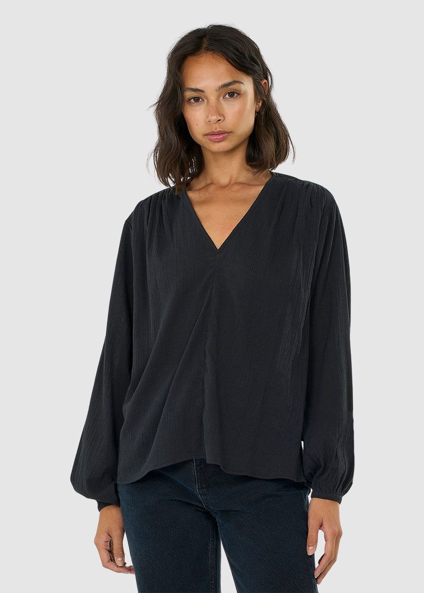 Cotton Crepe A-Shape Volume Sleeved Shirt