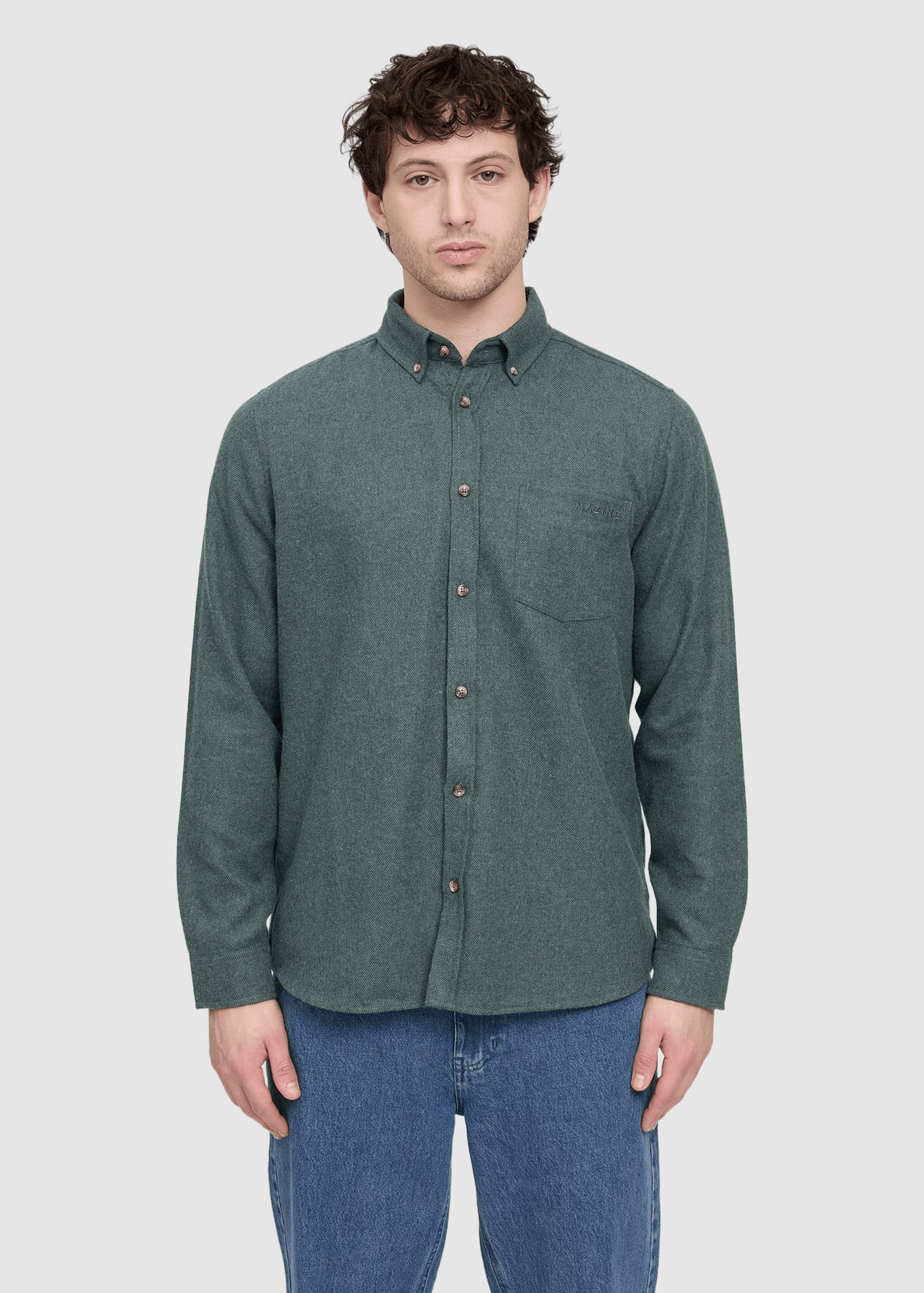 mazine-melange-flannel-shirt-bottle-melange-2.jpeg Melange Flannel Shirt Bottle Melange