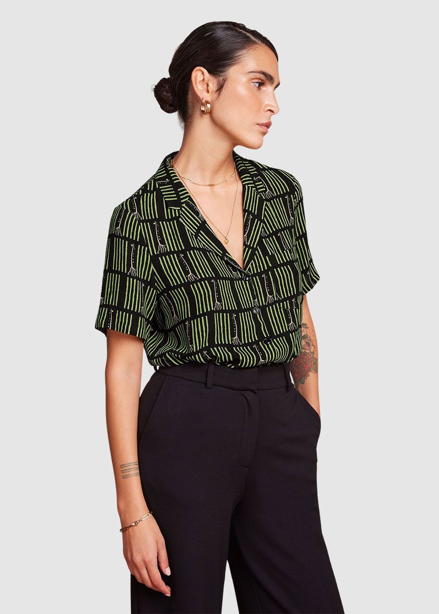 Maglia Donna King Louie Bella Top Royal – Cotone Elasticizzato, Girocollo, Maniche Lunghe