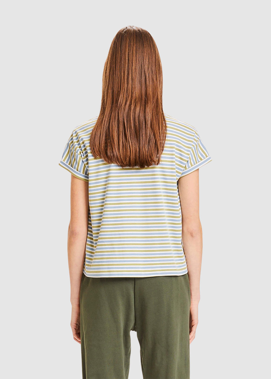 Violet Mercerized Striped Loose Tee Violet Mercerized Striped Loose Tee