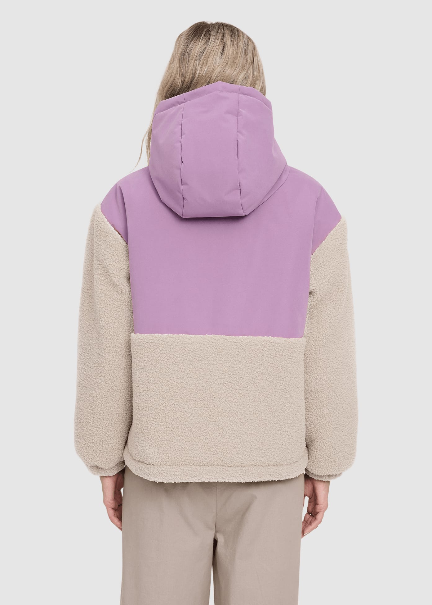 Fabric Blocking Jacket Grape Pink Natural