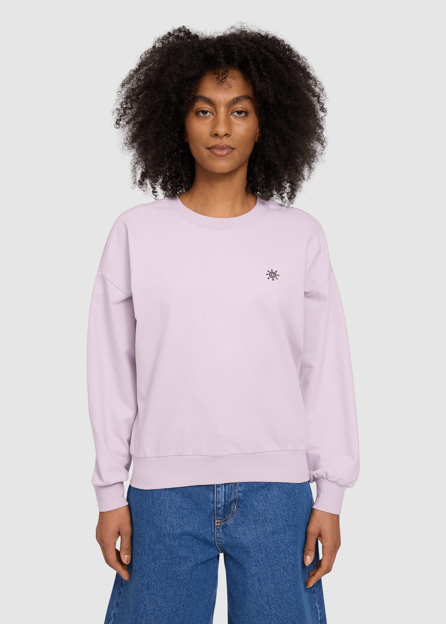 Back Print Sweatshirt Pastel Lilac/palm