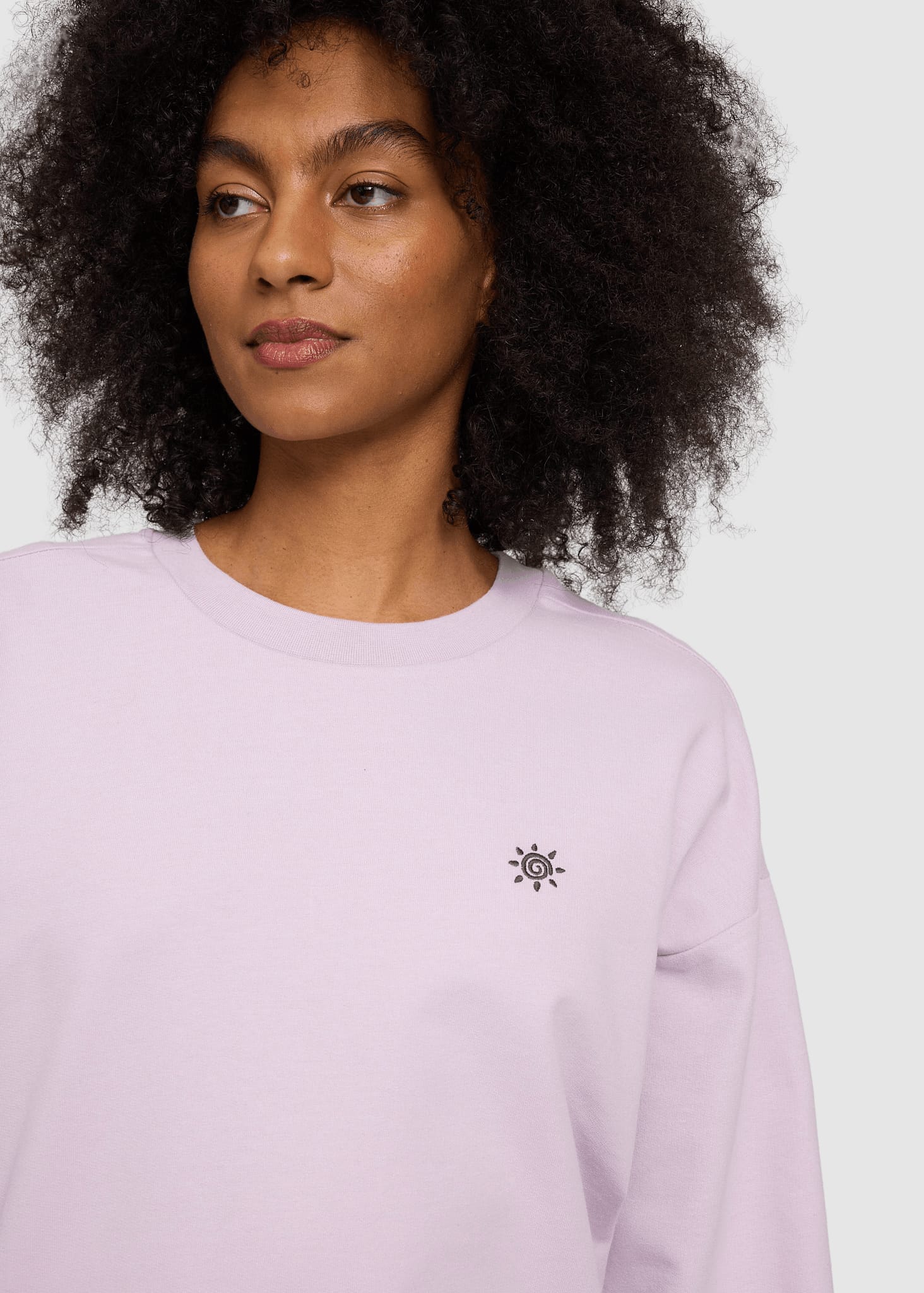 Back Print Sweatshirt Pastel Lilac/palm