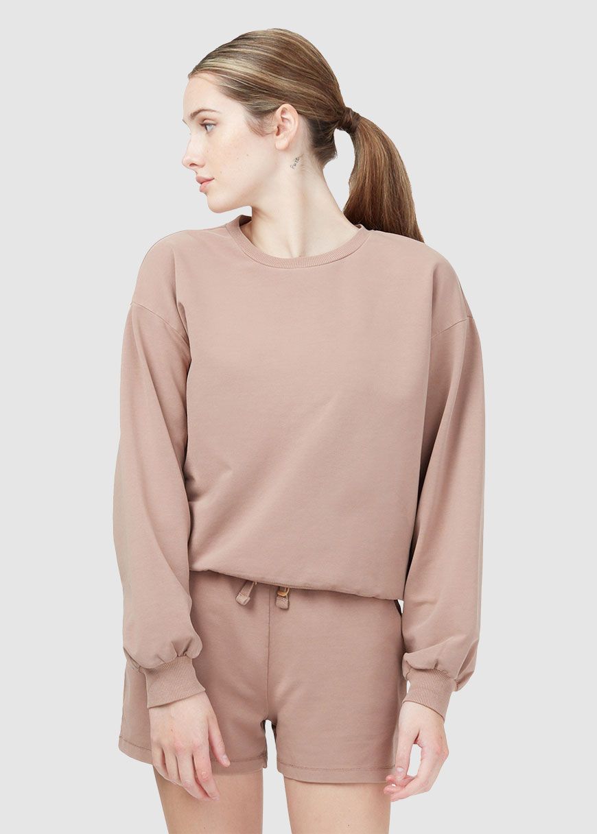 W French Terry Balloon Sleeve Crew W French Terry Balloon Sleeve Crew
