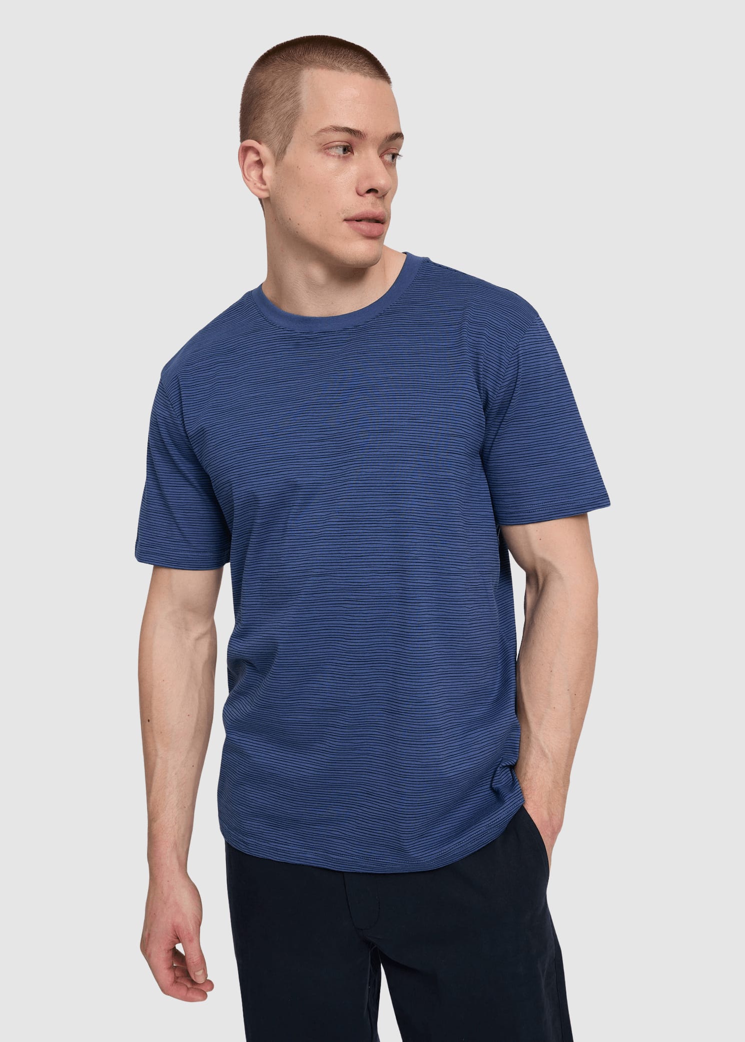 Wobbly Striped T-Shirt Blue Indigo/blue Night