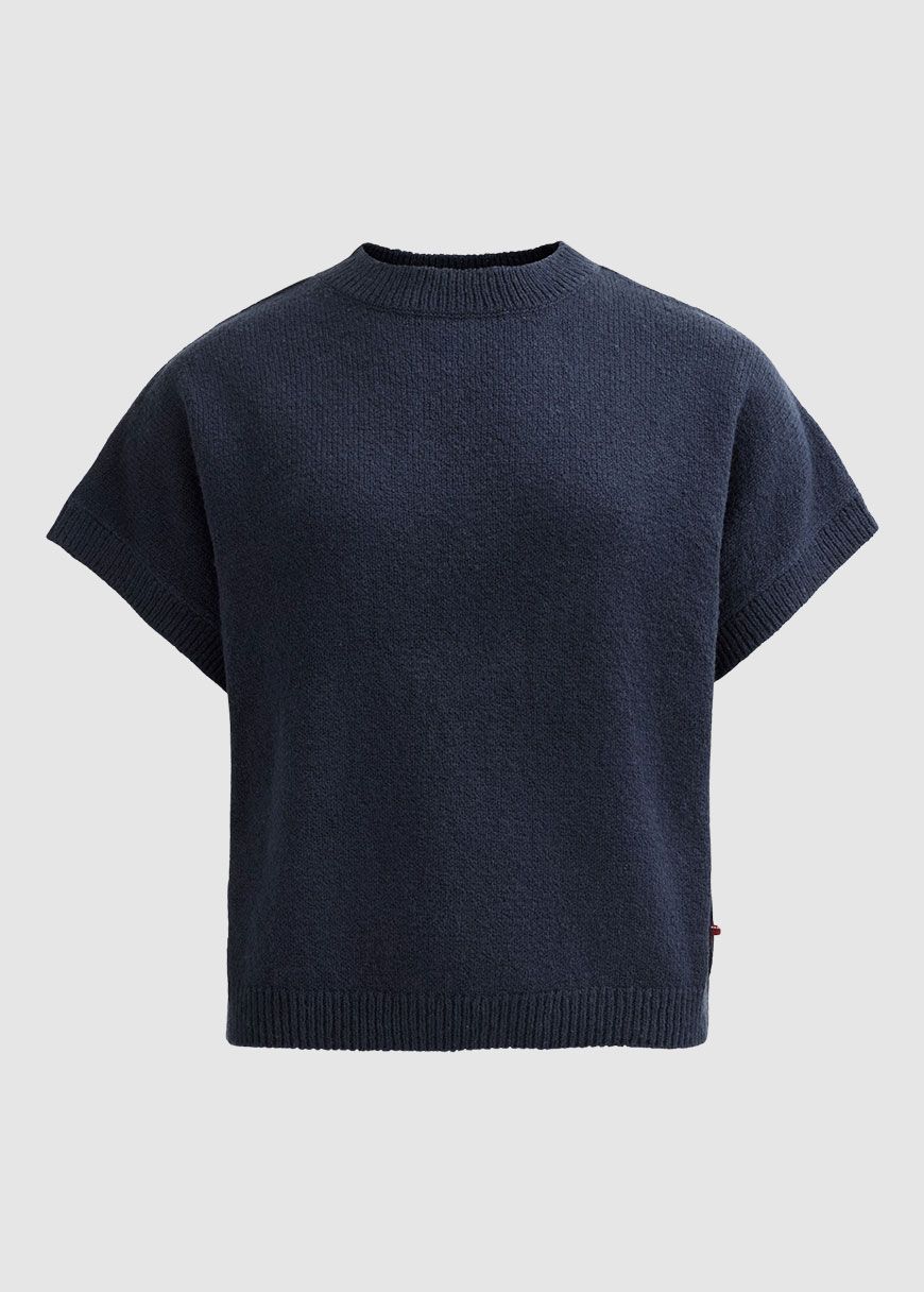 Boucléstrick-Pullover Kurzarm