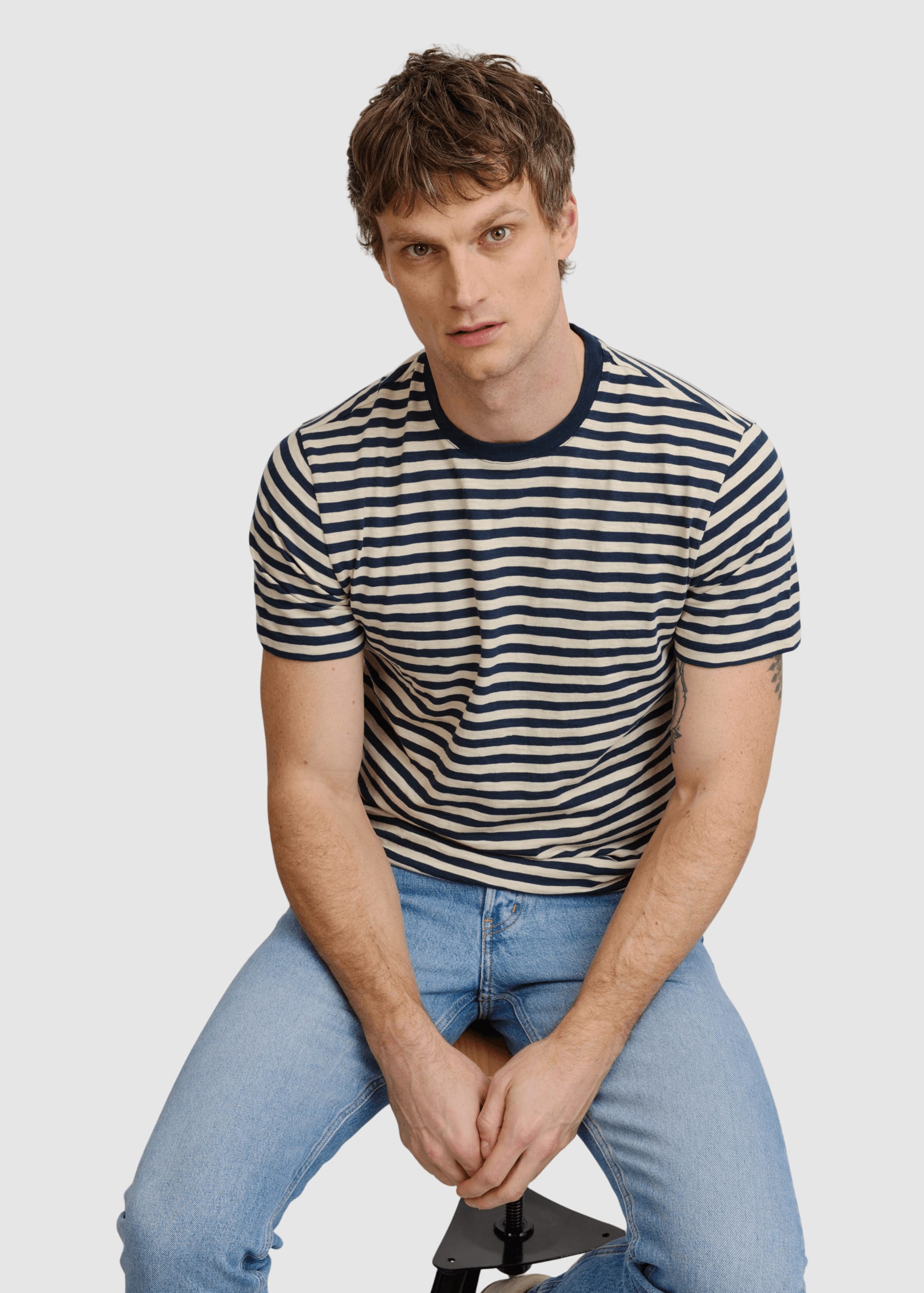 T-Shirt Delonix Stripes Dark Navy