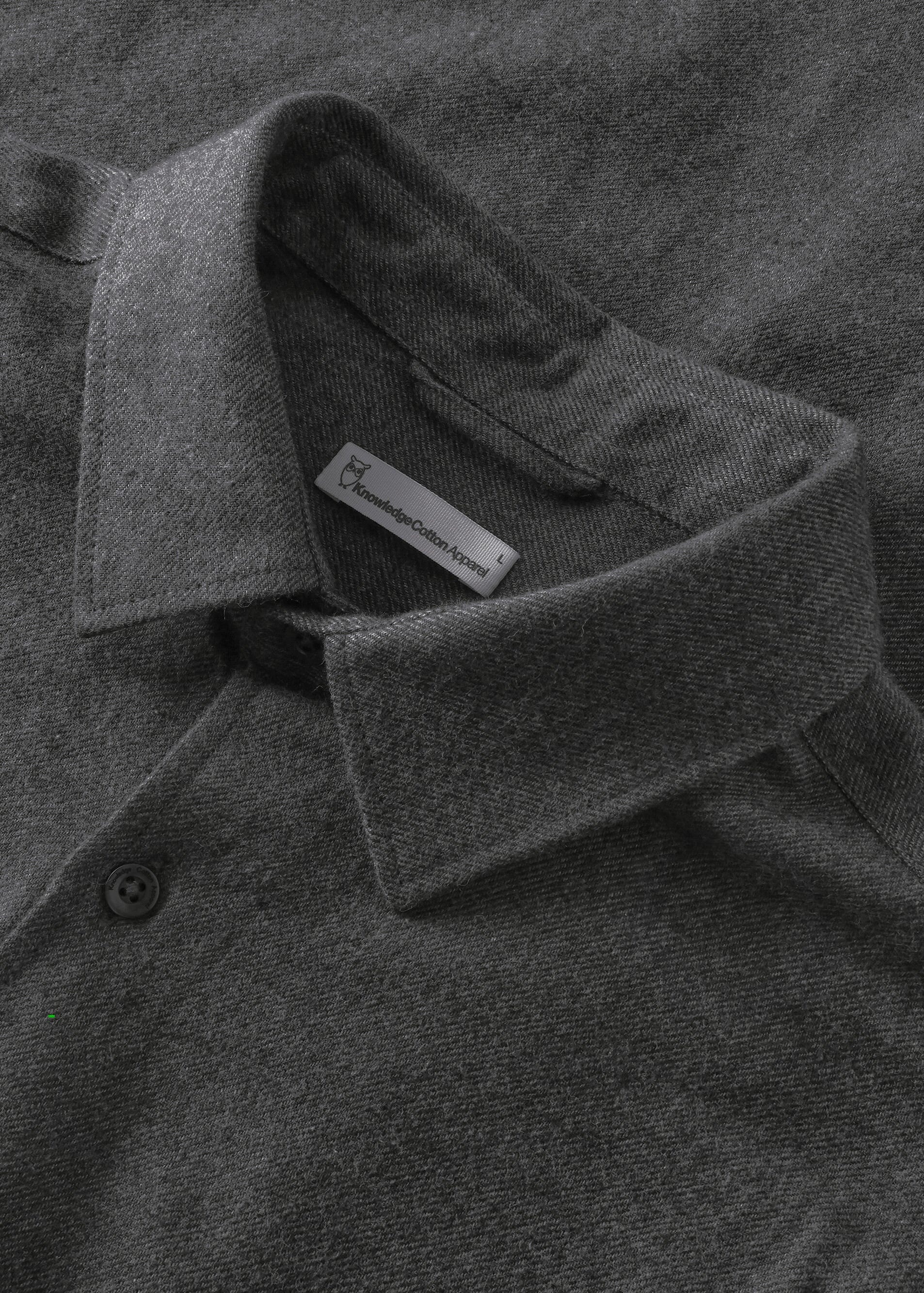 knowledge-cotton-apparel-dune-regular-flannel-shirt-dark-grey-melange-2.jpeg Dune Regular Flannel Shirt Dark Grey Melange