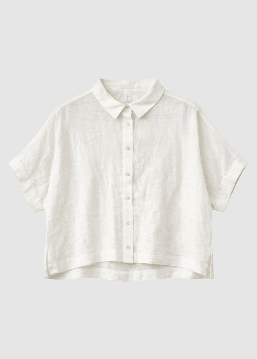 Short Sleeve Linen Shirt Bright White