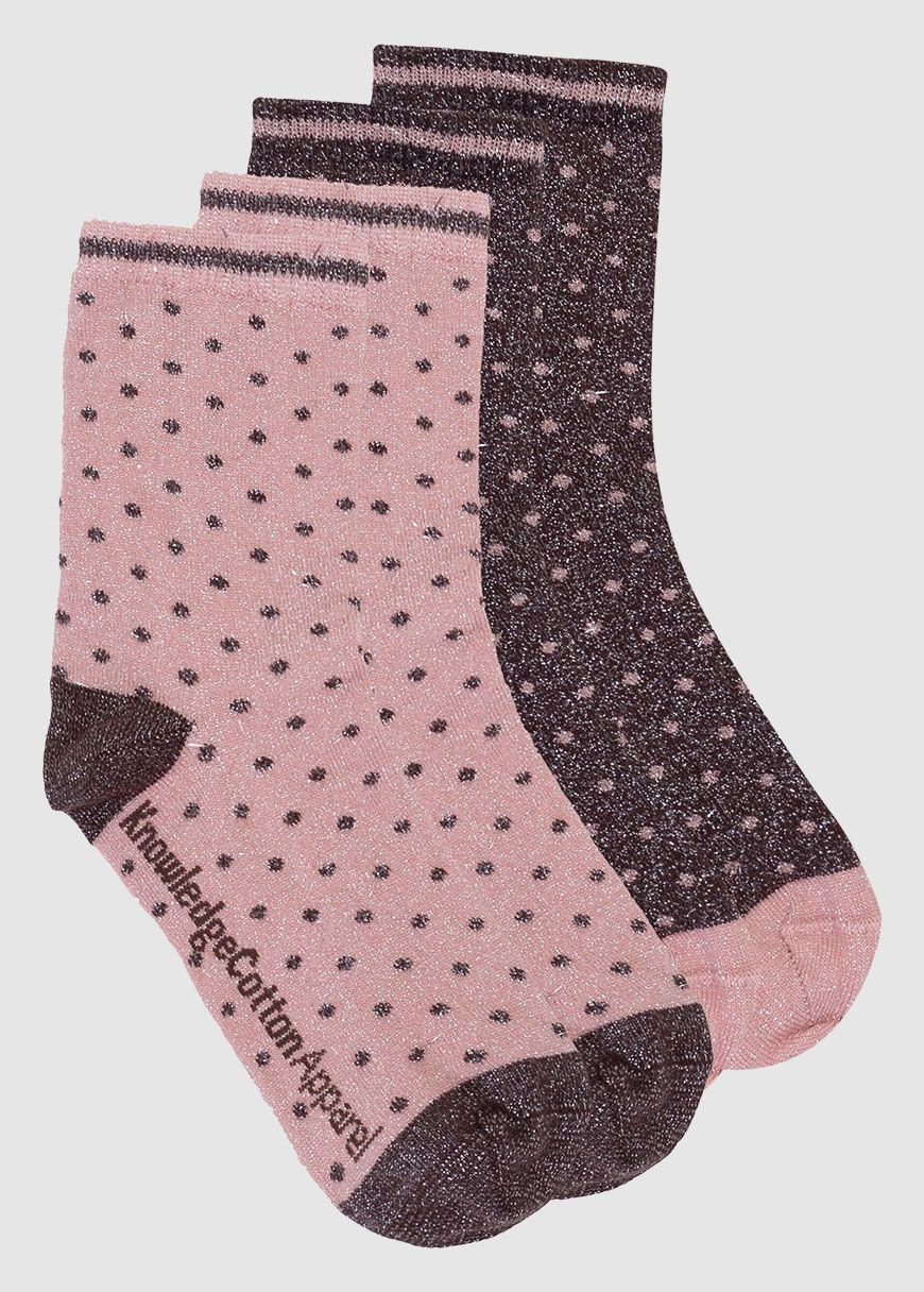 2 Pack Pack Lurex Glitter Dot Socks