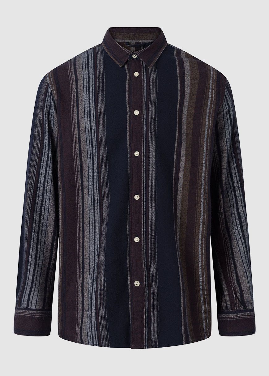 Loose Fit Double Layer Striped Shirt Loose Fit Double Layer Striped Shirt