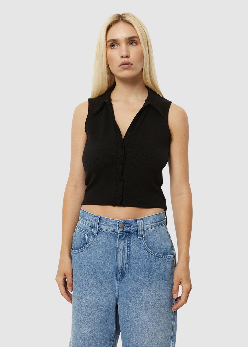 Eliza Hemp Rib Sleeveless Shirt