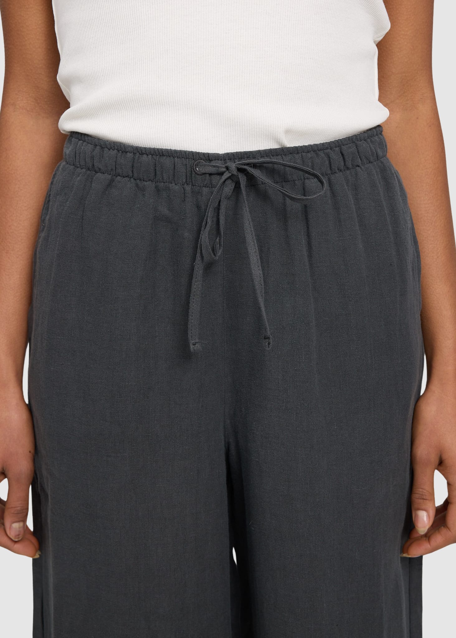 Drawstring Linen Pants Anthra Drawstring Linen Pants Anthra