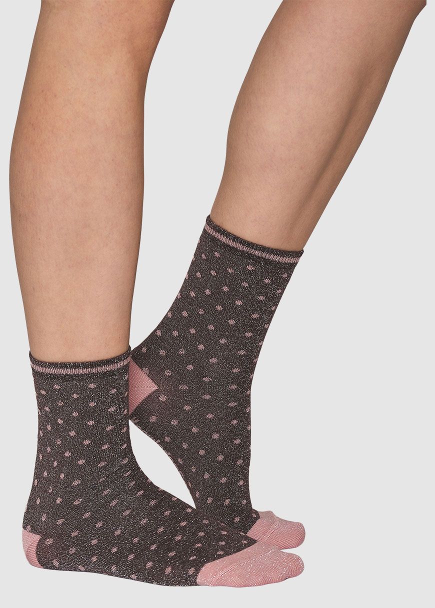 2 Pack Pack Lurex Glitter Dot Socks