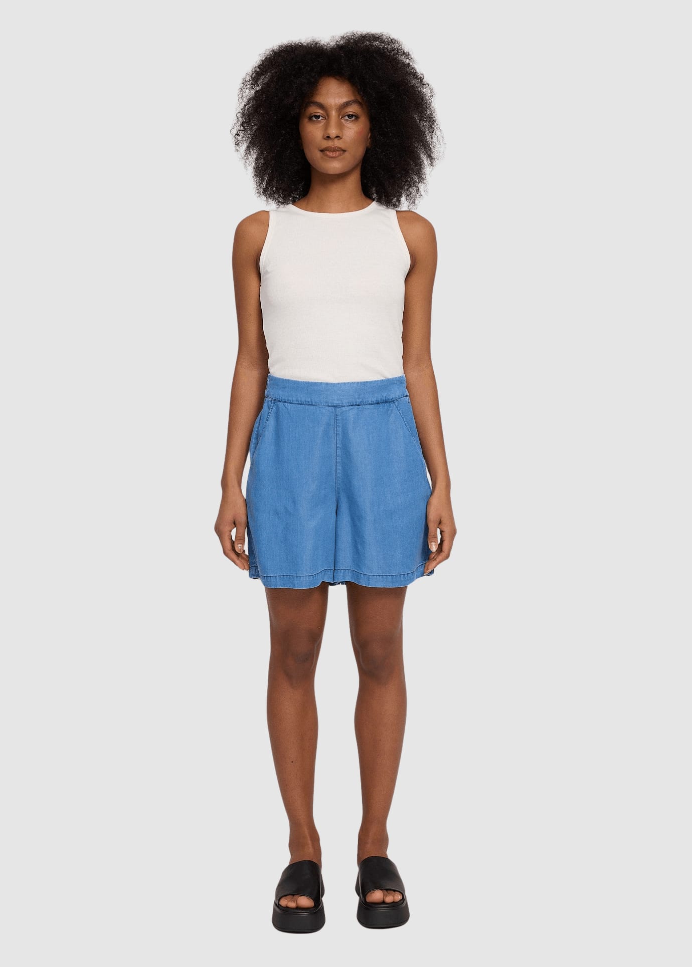 Tencel Shorts Dark Blue Wash Tencel Shorts Dark Blue Wash