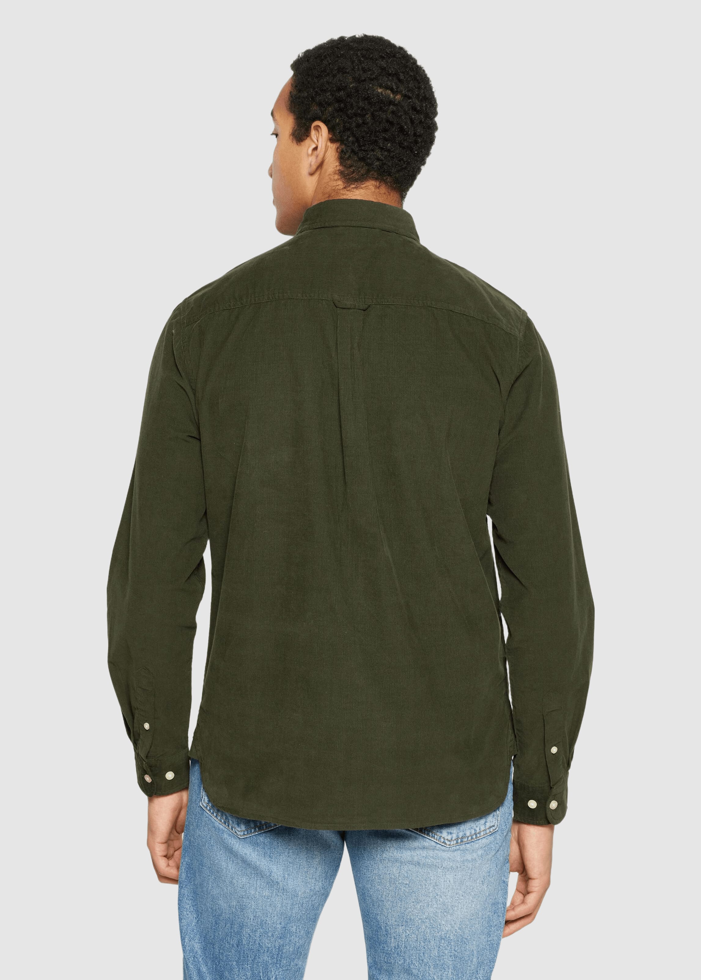 knowledge-cotton-apparel-dune-regular-corduroy-shirt-forrest-night-2.jpeg Dune Regular Corduroy Shirt Forrest Night