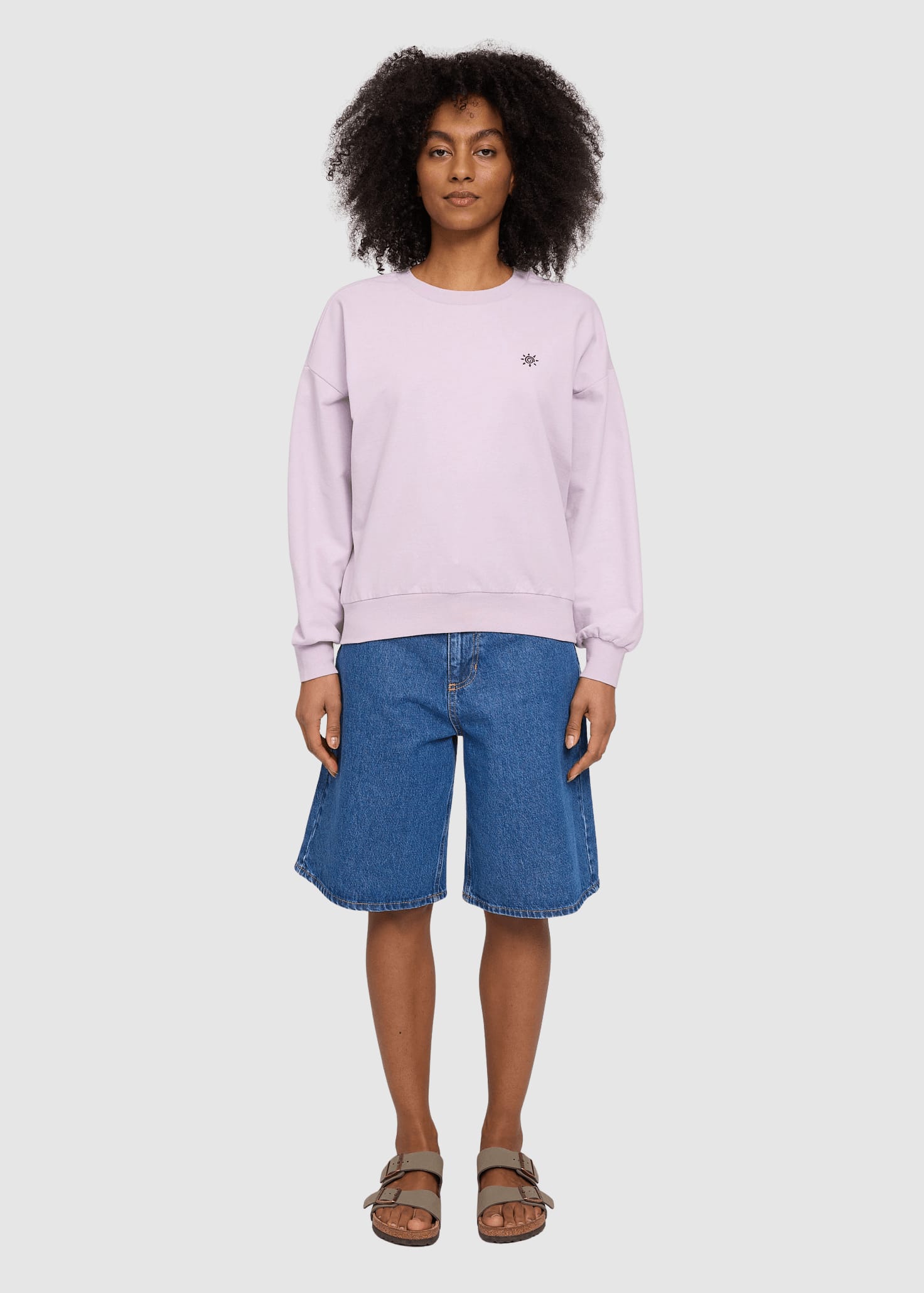 Back Print Sweatshirt Pastel Lilac/palm