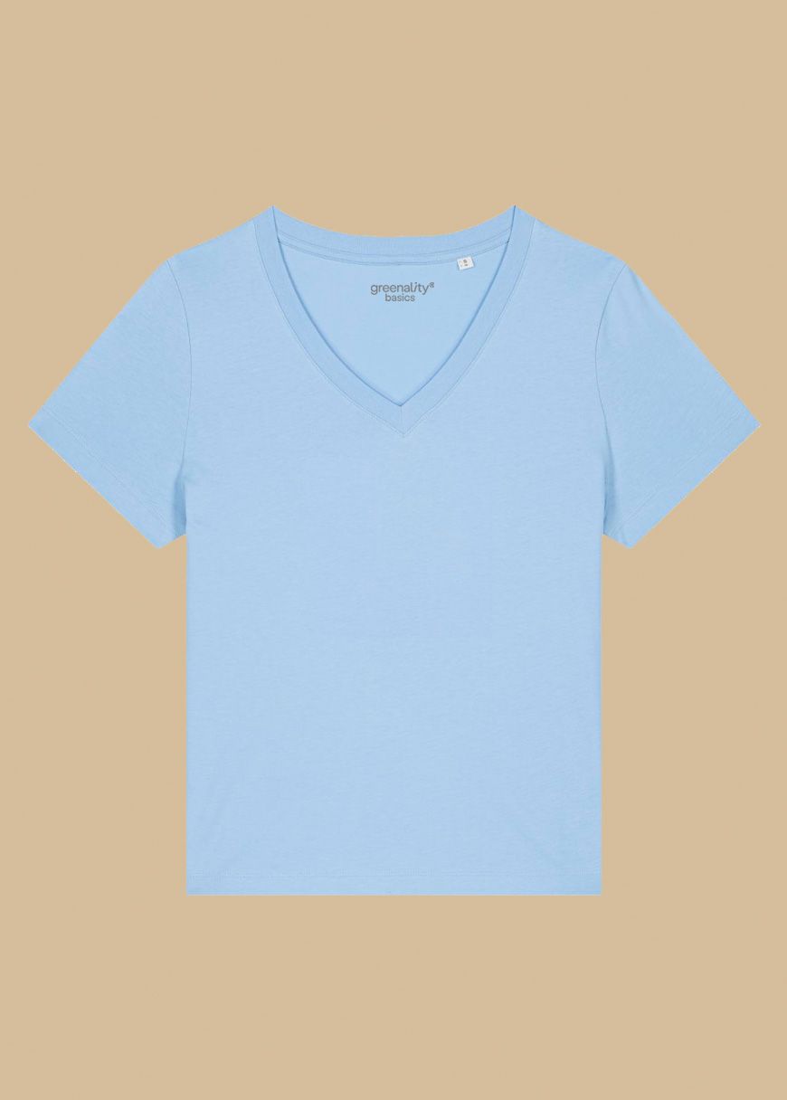 V-Neck T-Shirt Woman Blue Soul