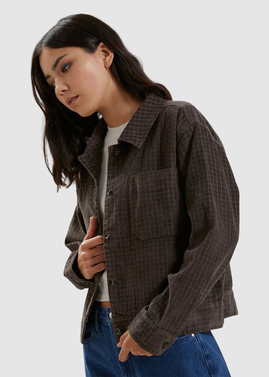 Cara Hemp Check Corduroy Jacket