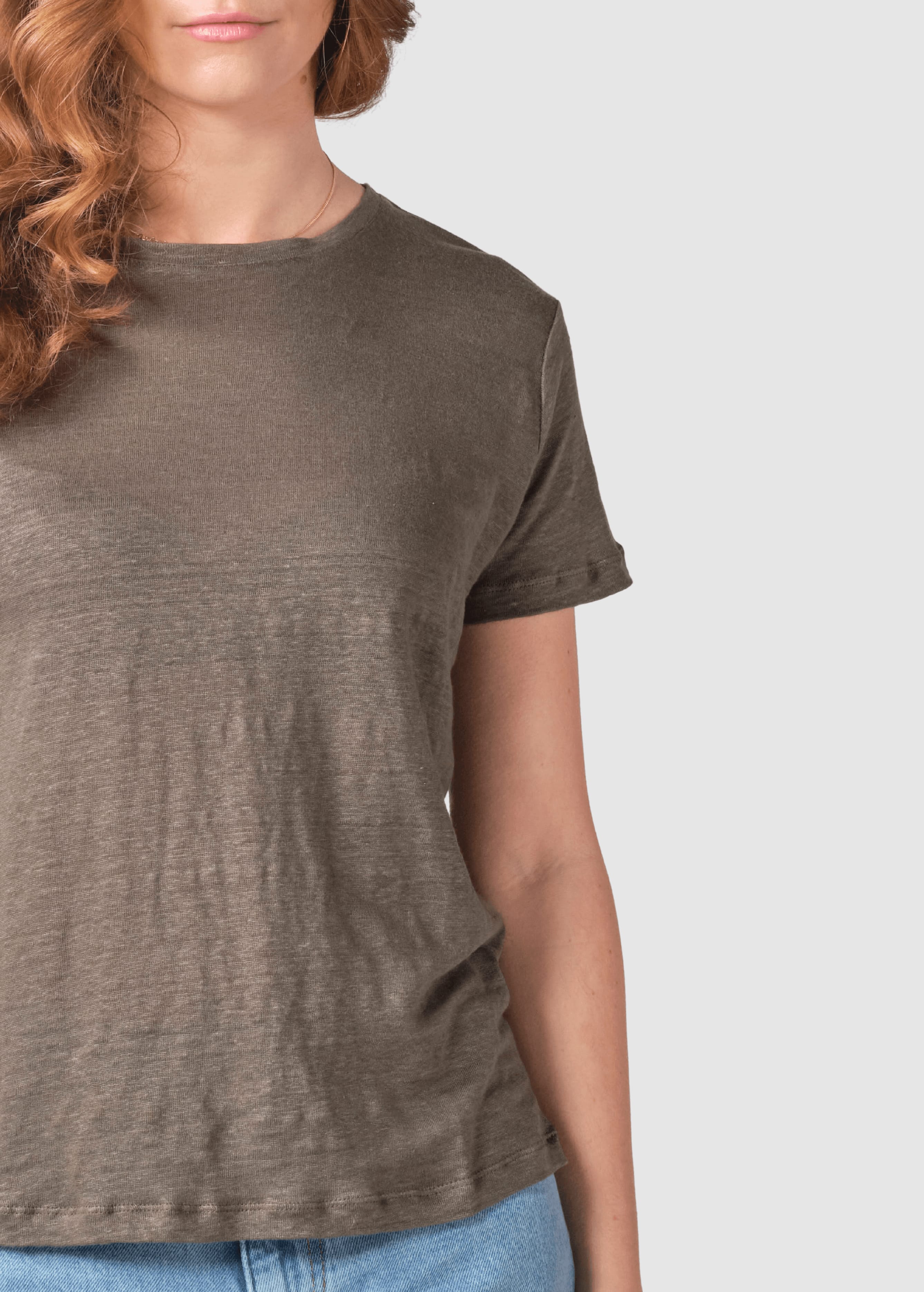 Rikke Linen Tee Taupe