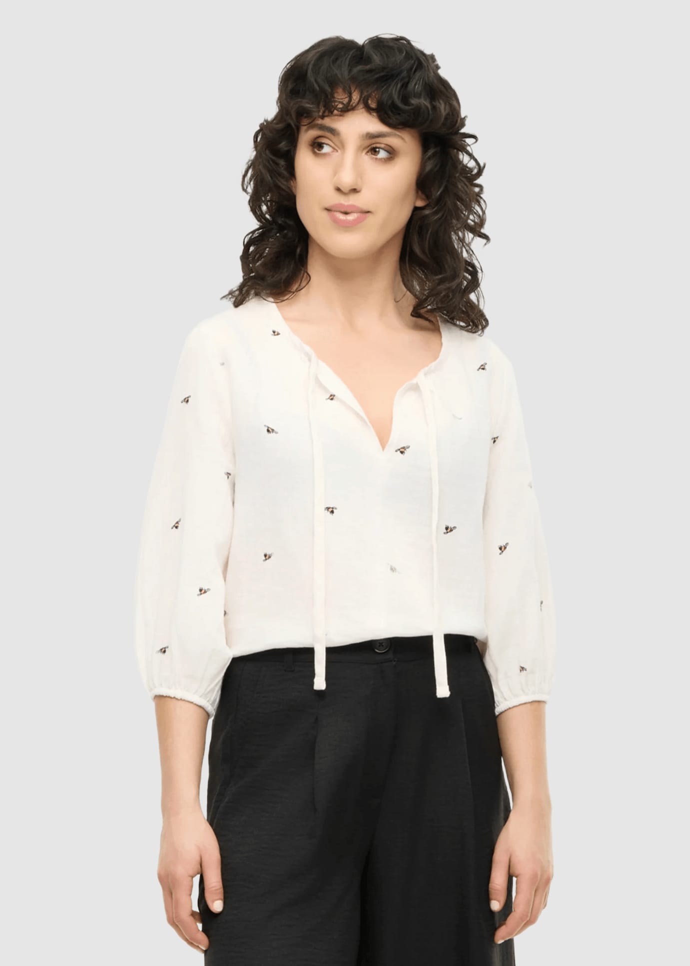 Golden Flow Blouse White
