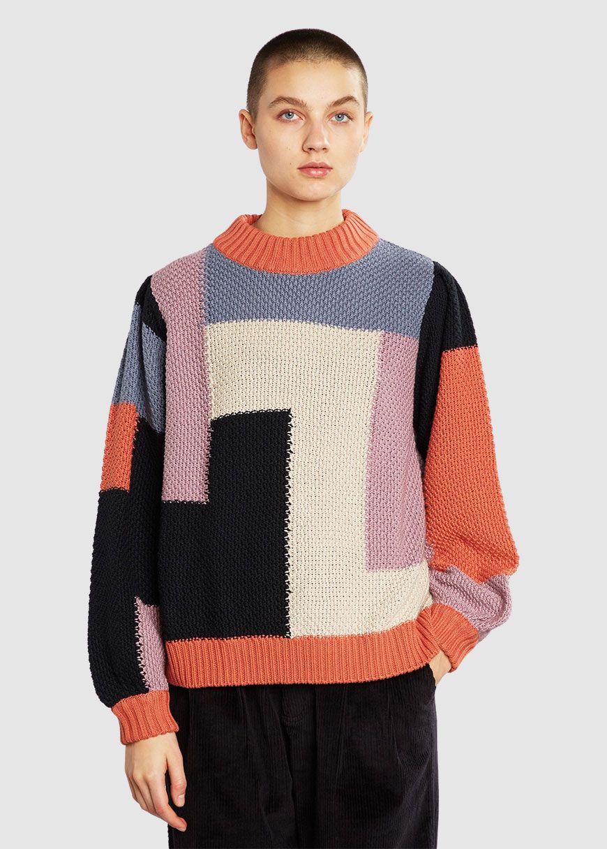 Sweater Knitted Rutbo Blocks Sweater Knitted Rutbo Blocks