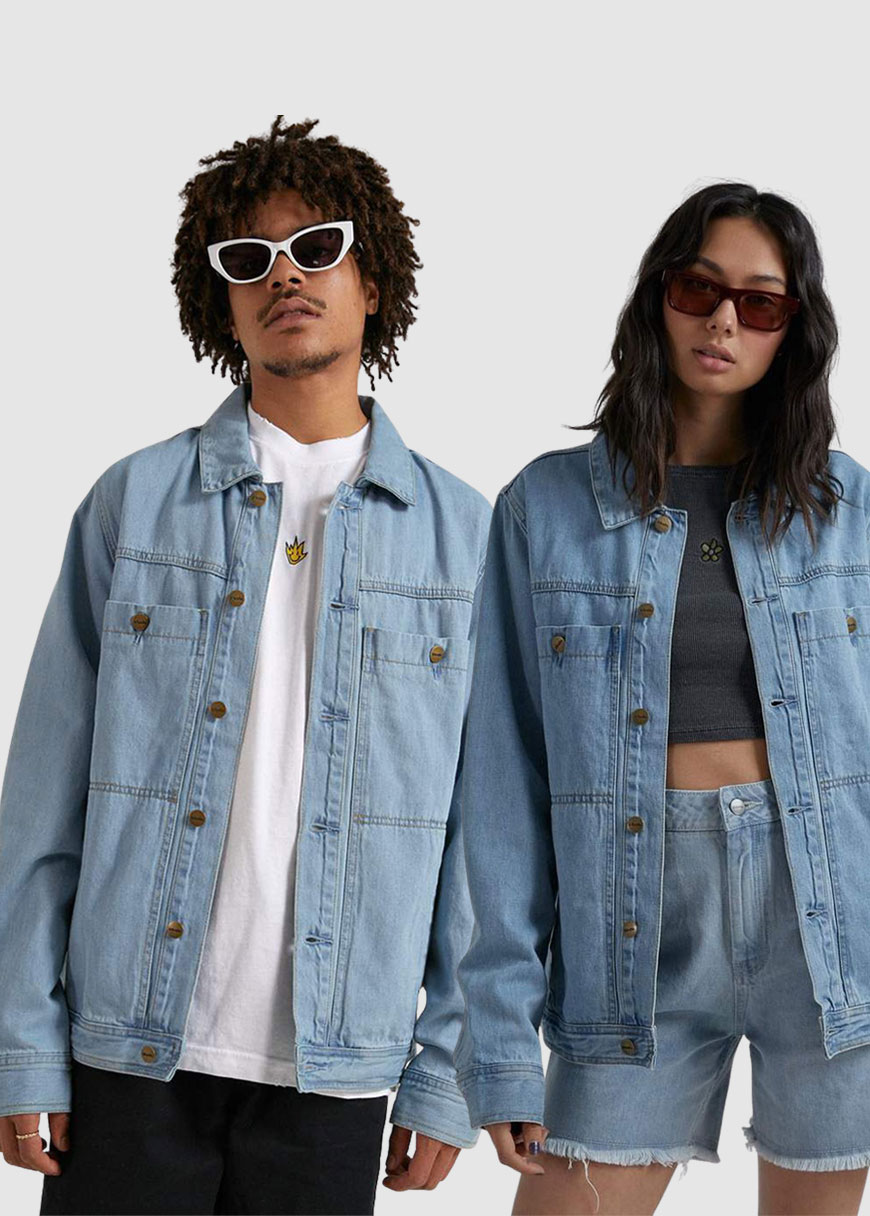 Overtime Unisex Hemp Denim Jacket Overtime Unisex Hemp Denim Jacket