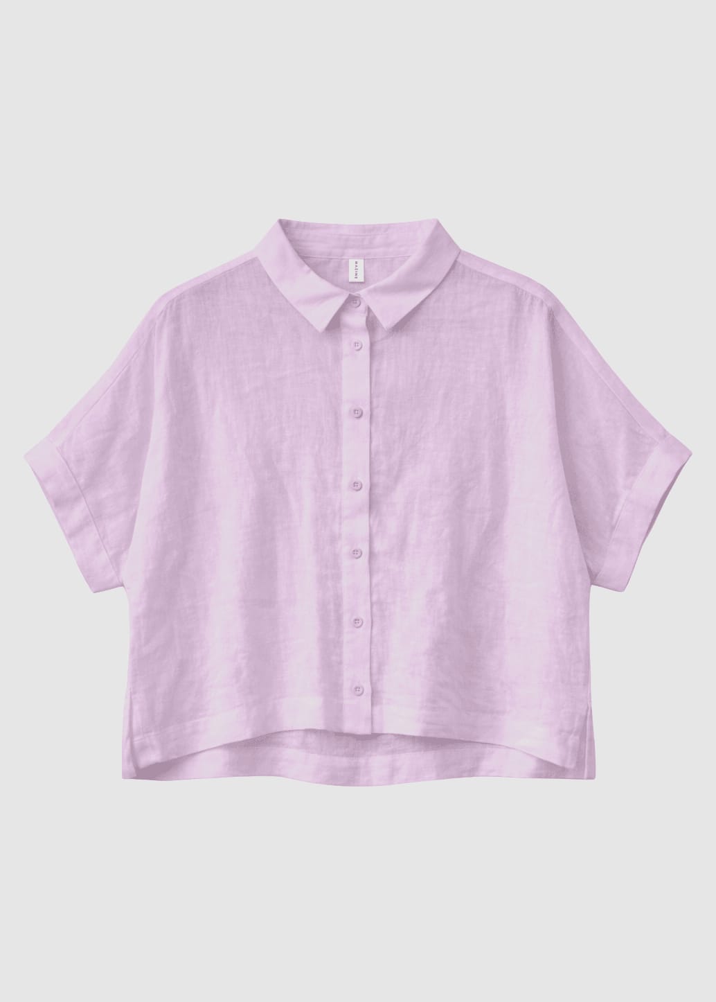Short Sleeve Linen Shirt Bright Lavender