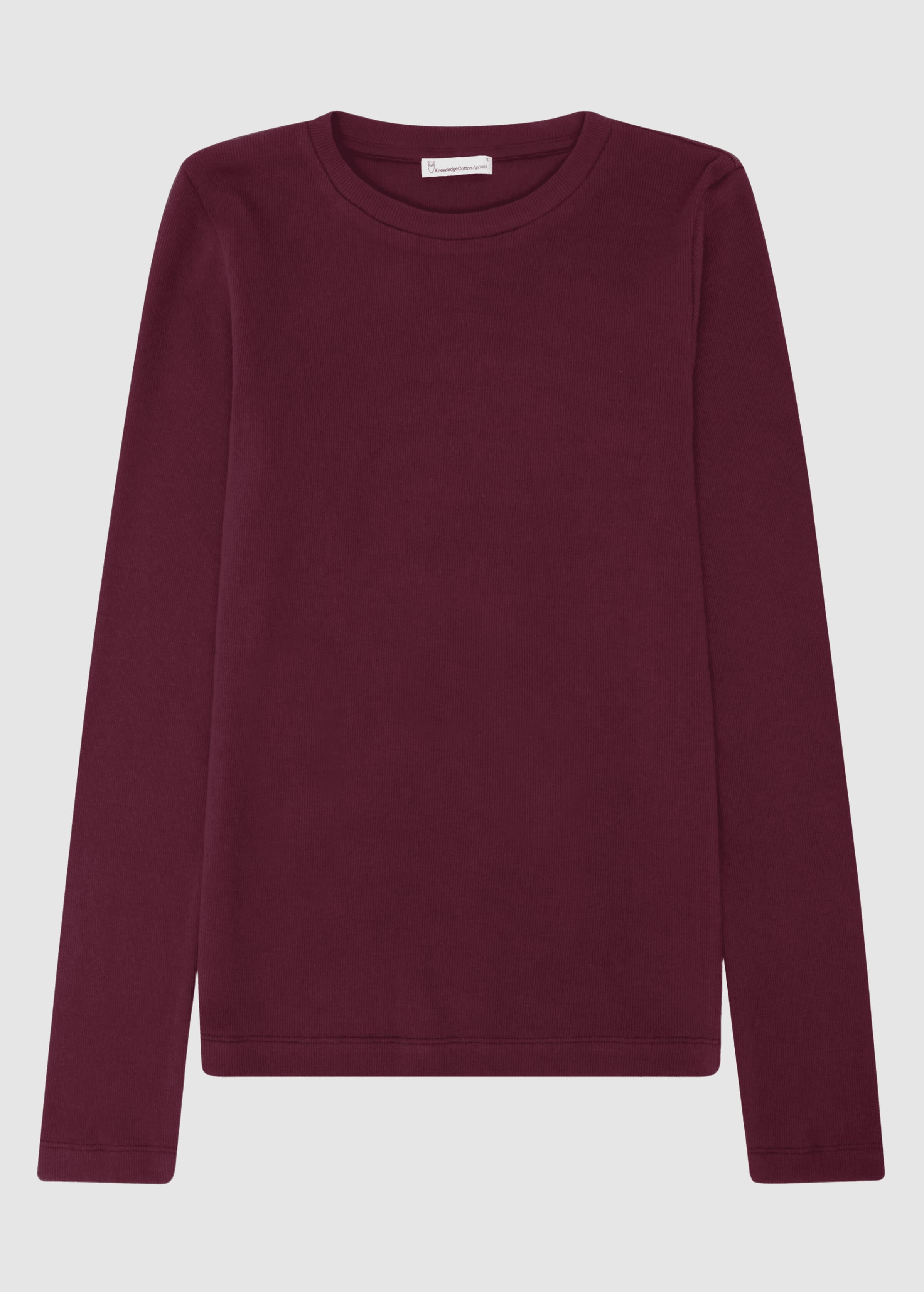 Rib Long Sleeve T-Shirt Burgundy