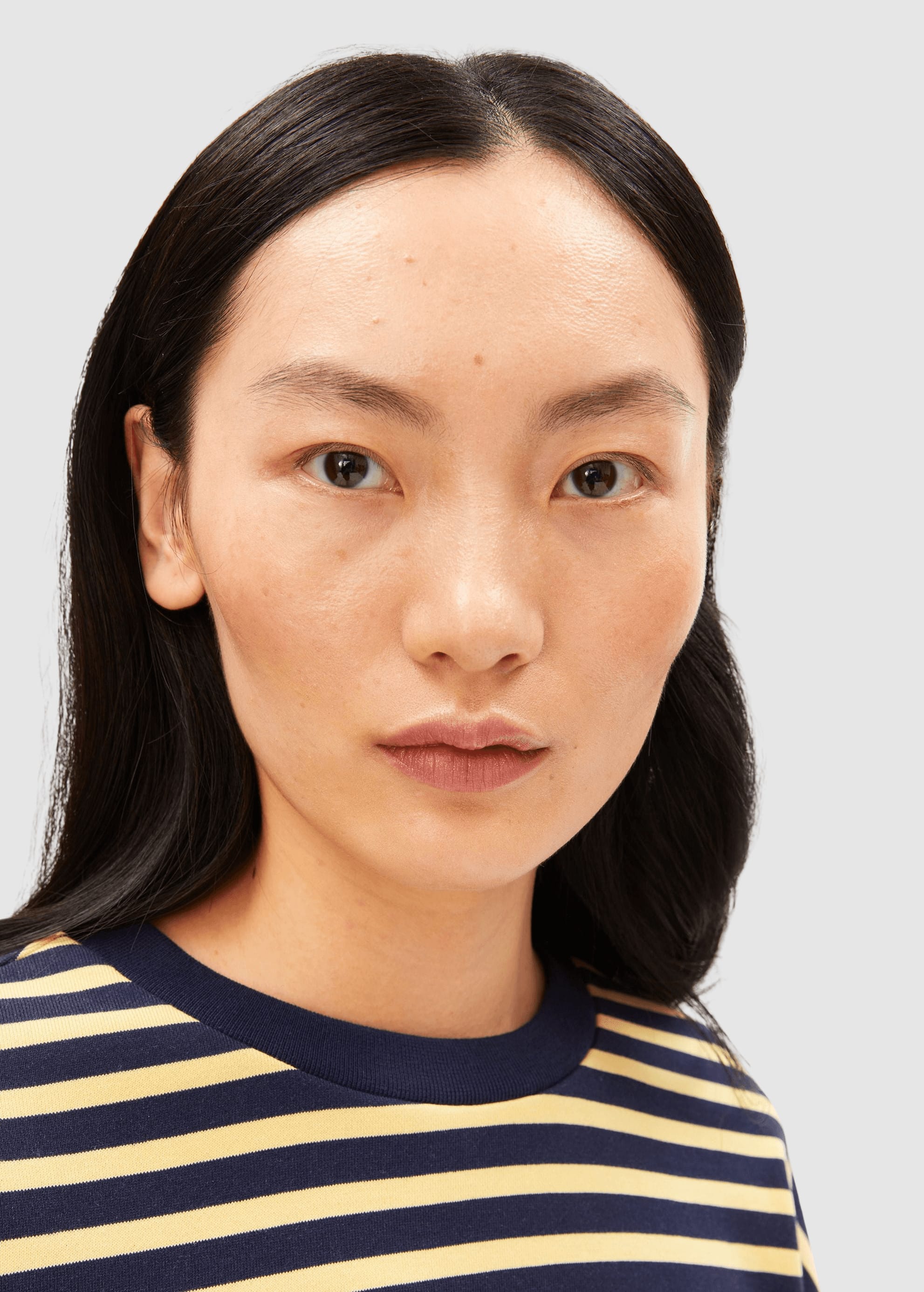 Frankaa Maarlen Stripe Sweat Golden Hay Tinted Navy